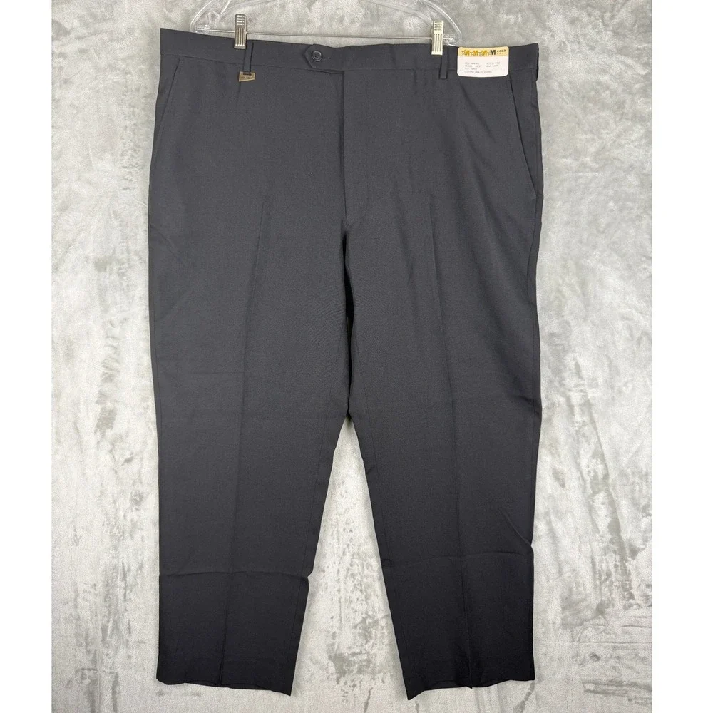 NWT‎ Mecca Gold Men's Black Polyester Classic Fit Dress Pants Size 46W 30L